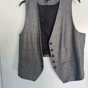 Women's Gray Herringbone Vest